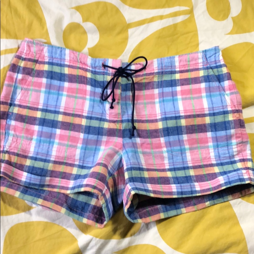 Vineyard Vines Sz 2 women’s linen plaid shorts EUC